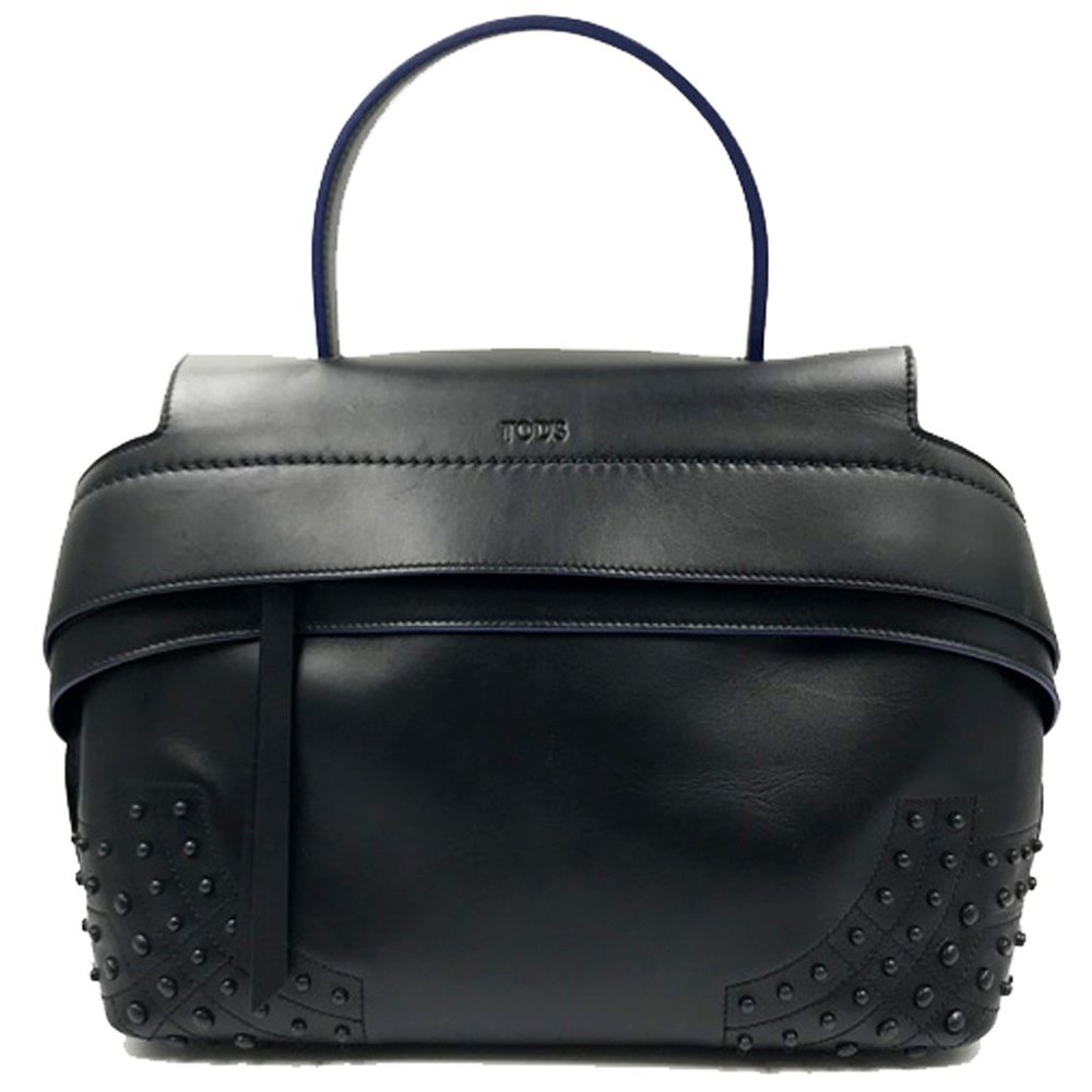Tod's Wave Mini Gommini Black Leather Satchel Ladies Handbag XBWAMRWG201